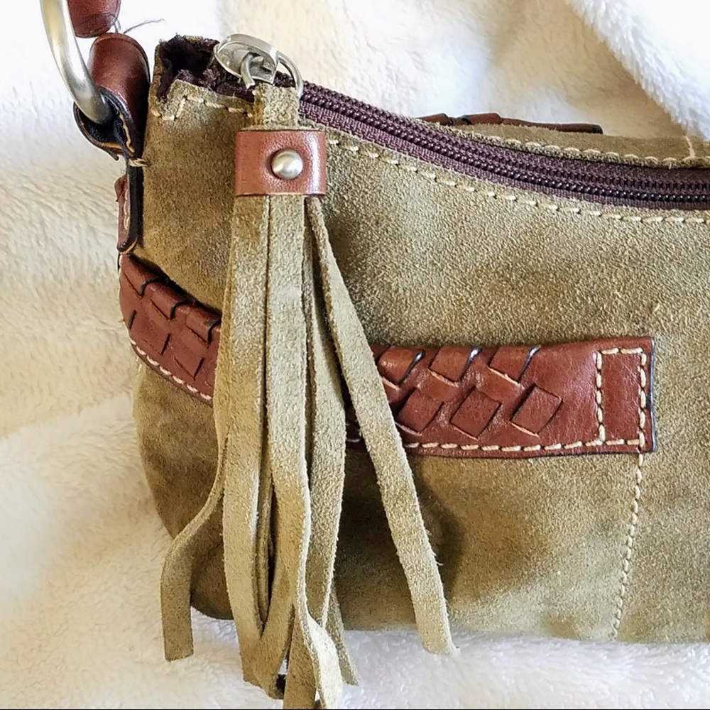 Like New Fossil Suede Purse/Handbag - Olive Color